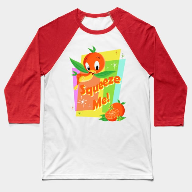 Orange Bird - Squeeze me Baseball T-Shirt by Ryans_ArtPlace